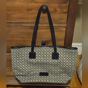 Dooney & Bourke Black and Cream Shoulder Bag